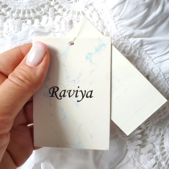 Raviya White Sleeveless Flutter-Hem Cover-up Beach Dress Size M - Picture 7 of 9